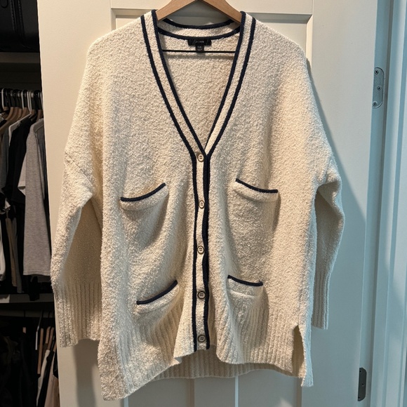 JCrew Black and Cream Button Up Cardigan - Picture 1 of 3